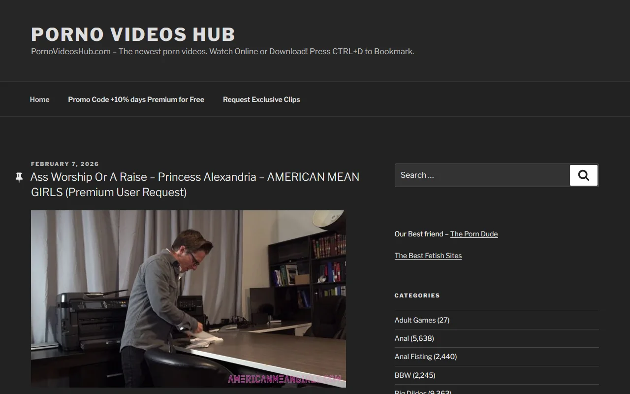 Screenshot of Pornovideoshub